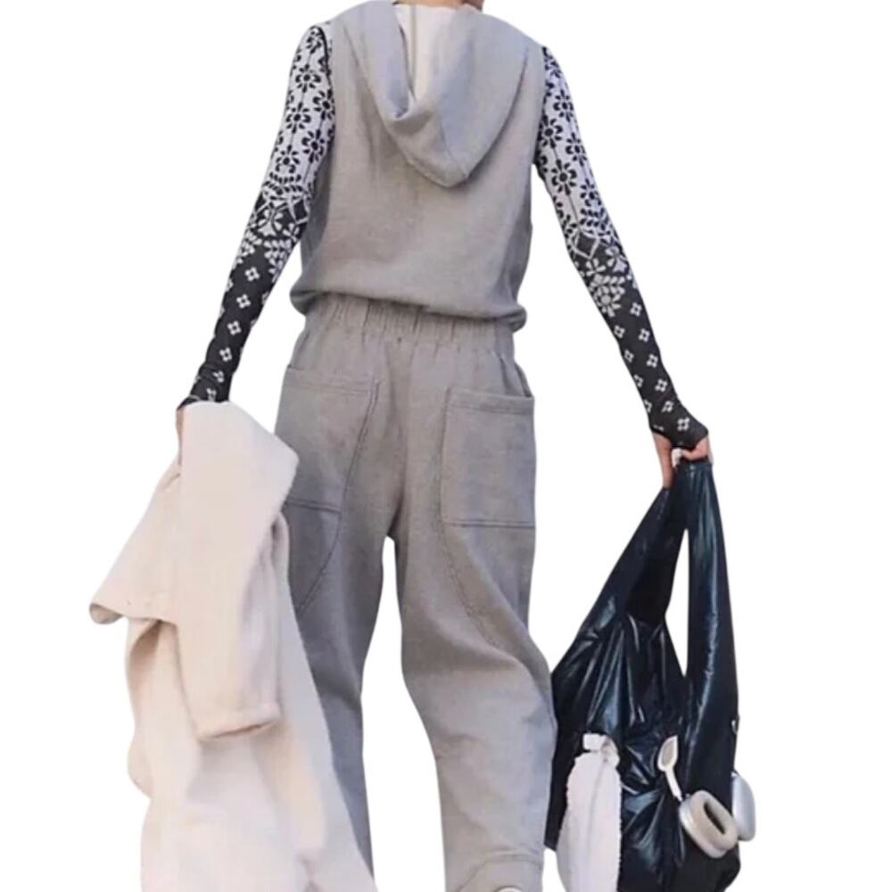 Free People Movement Heather Gray Jumpsuit with Hood Small NWT - Picture 2 of 12